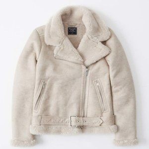Abercrombie & Fitch-NWT!- Shearling Moto Jacket